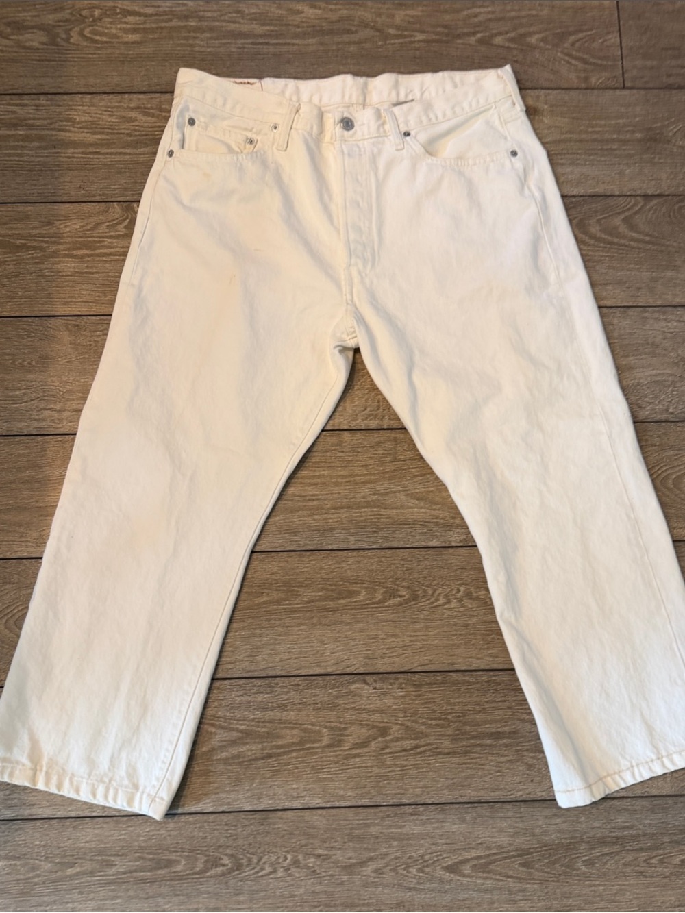 Levi's 100% Cotton White Straight Jeans 38x30 FAIR